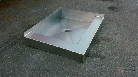 fabricating metal showerpan|custom made shower pans.